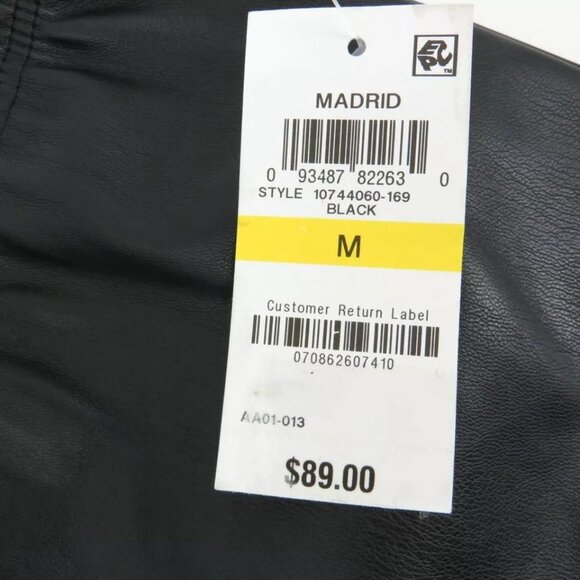 Bar III Womens Faux Leather Pants Black Medium Elastic Waistband - Picture 7 of 7